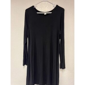 Old Navy Casual T-Shirt Dress Long Sleeve Black Comfy Everyday Size L‎